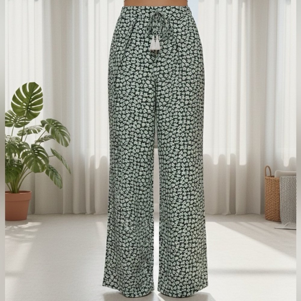 Chic Stylish Floral Wide Leg Pants
